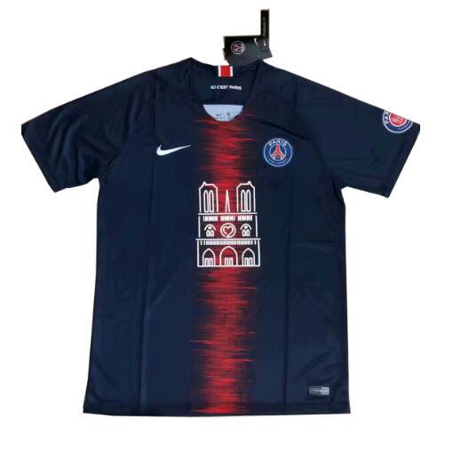 Camiseta de fútbol azul 2019-2020 PSG Notre Dame Edition