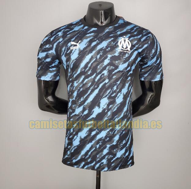 camiseta capacitación marsella 2021-2022 camuflaje azul y negro