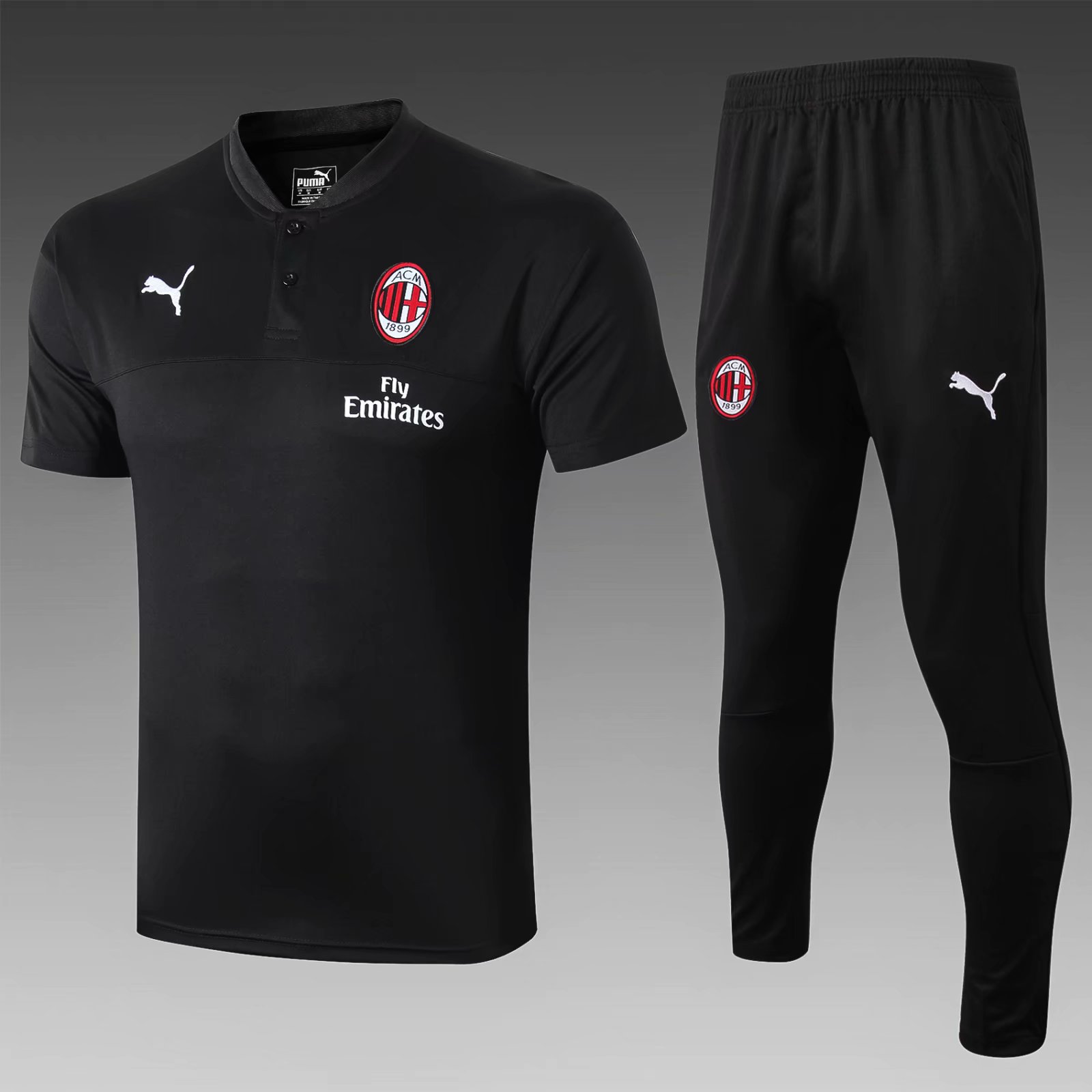 camiseta del futbol polo AC Milan 2020 negro