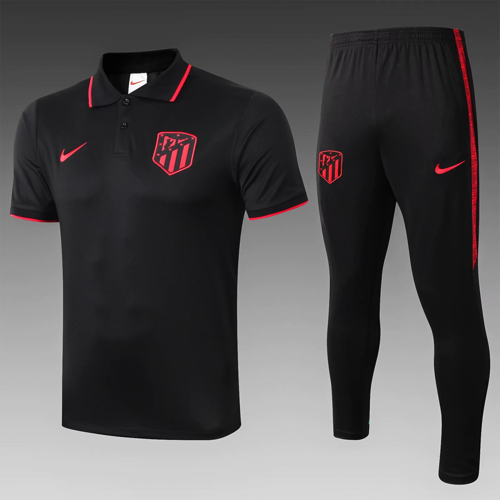 camisetas futbol polo del Atletico Madrid 2020 negro