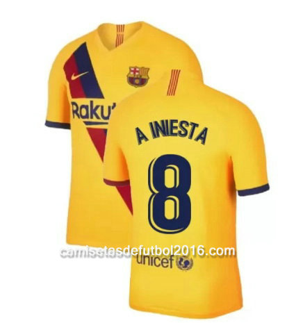 camiseta futbol a iniesta Barcelona 2020 segunda equipacion