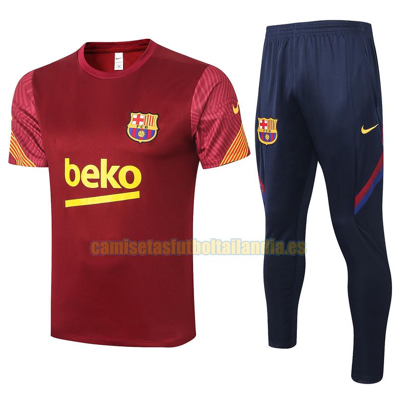 camiseta manga corta barcelona 2020-2021 rojo conjunto