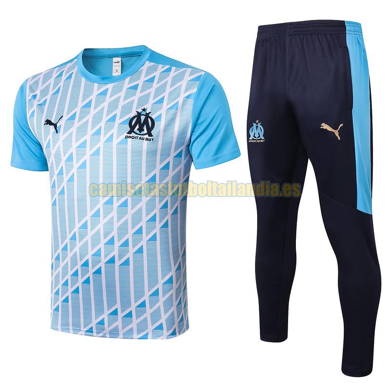 camiseta manga corta marsella 2020-2021 azul conjunto