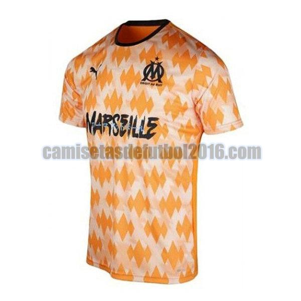 camiseta marsella 2020-2021 naranja blanca influencia