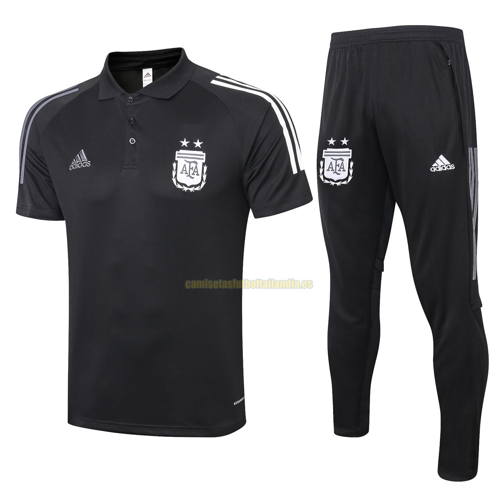 camiseta polo argentina 2020-2021 negro conjunto