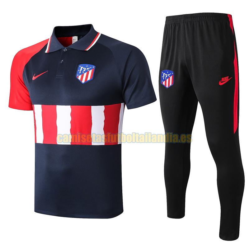camiseta polo atletico madrid 2020-2021 azul rojo blanco conjunto