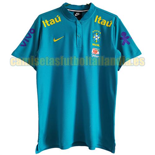 camiseta polo azul real brasil 2021-2022
