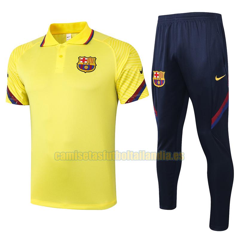 camiseta polo barcelona 2020-2021 amarillo conjunto