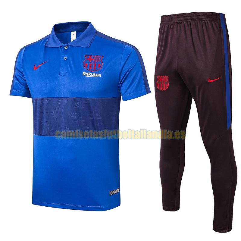 camiseta polo barcelona 2020-2021 azul conjunto