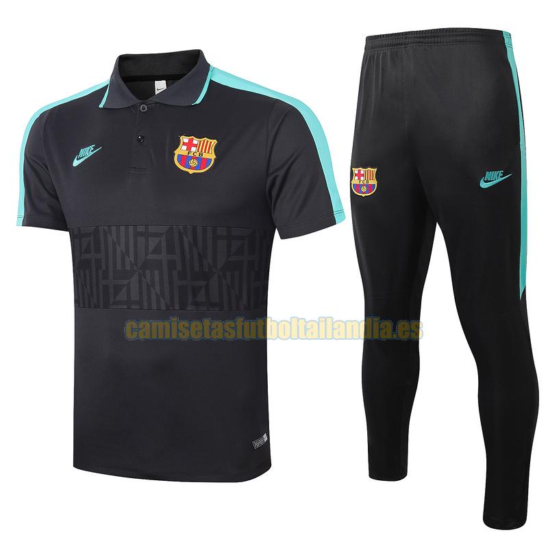 camiseta polo barcelona 2020-2021 negro conjunto