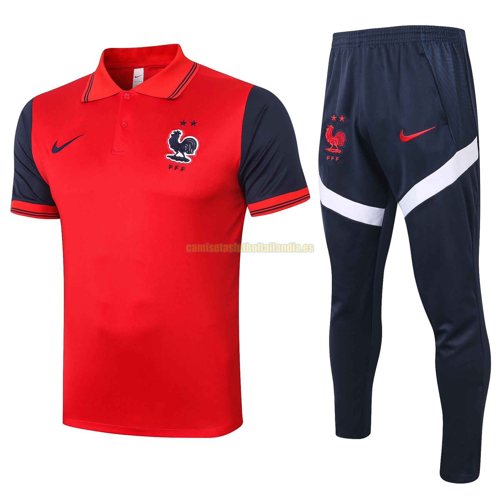 camiseta polo francia 2020-2021 rojo conjunto