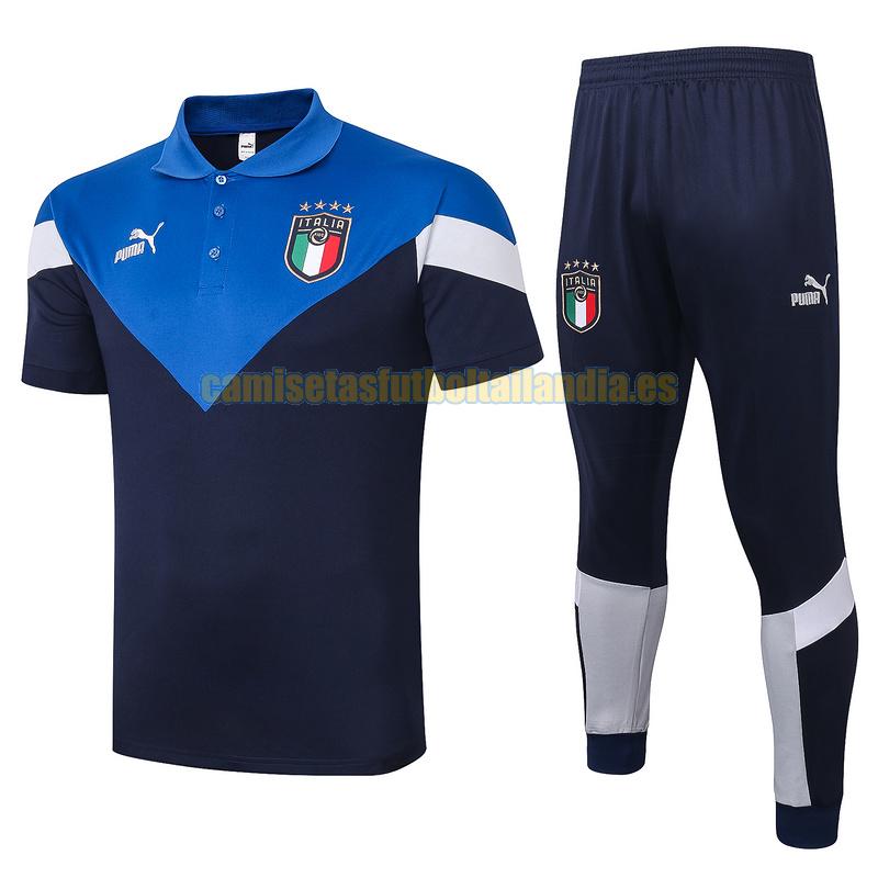 camiseta polo italia 2020-2021 azul conjunto