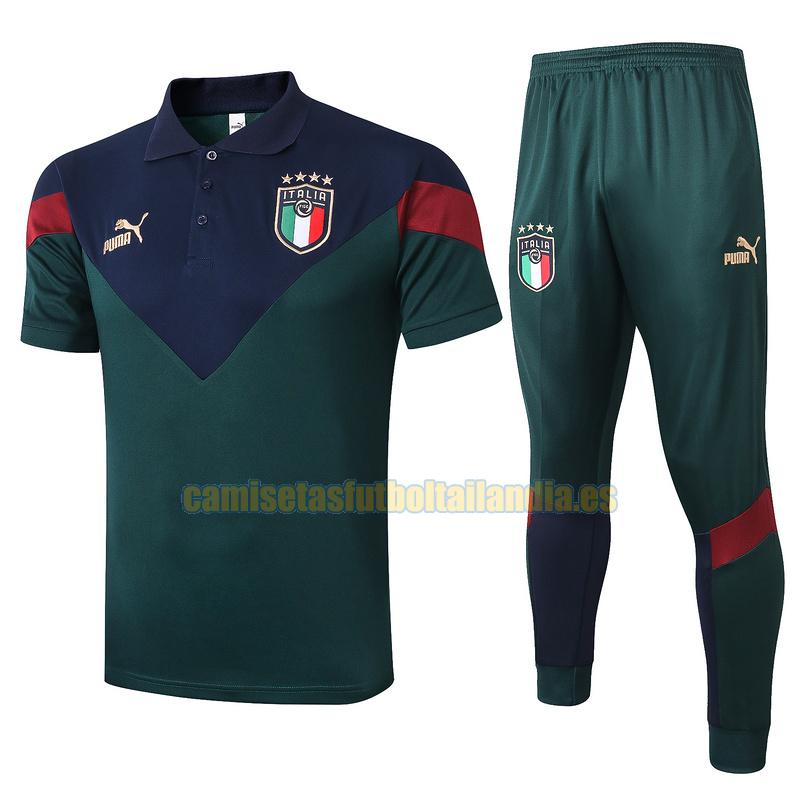 camiseta polo italia 2020-2021 verde conjunto