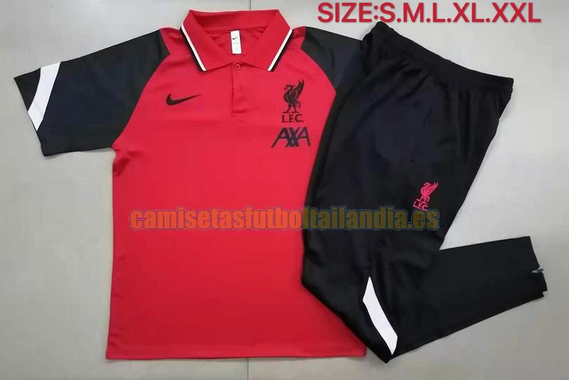 camiseta polo liverpool 2020-2021 negro rojo conjunto
