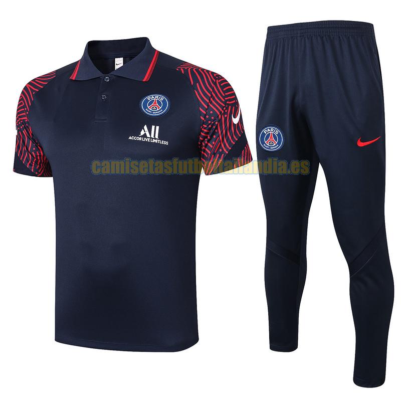 camiseta polo paris saint germain 2020-2021 azul rojo conjunto