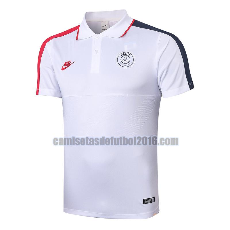 camiseta polo paris saint germain 2020-2021 blanco rojo negro