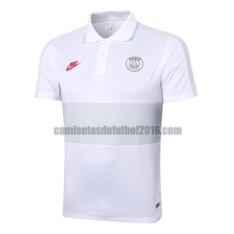 camiseta polo paris saint germain 2020-2021 gris blanco