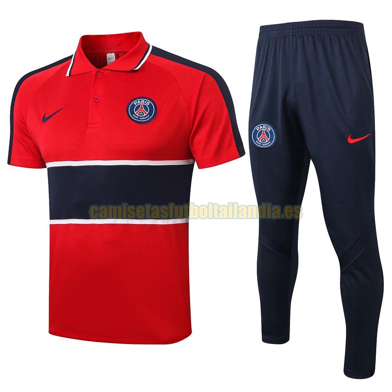 camiseta polo paris saint germain 2020-2021 rojo azul