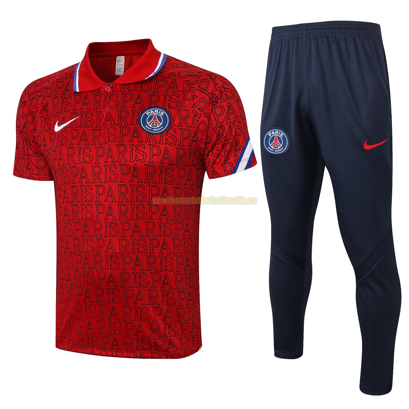 camiseta polo paris saint germain 2020-2021 rojo conjunto