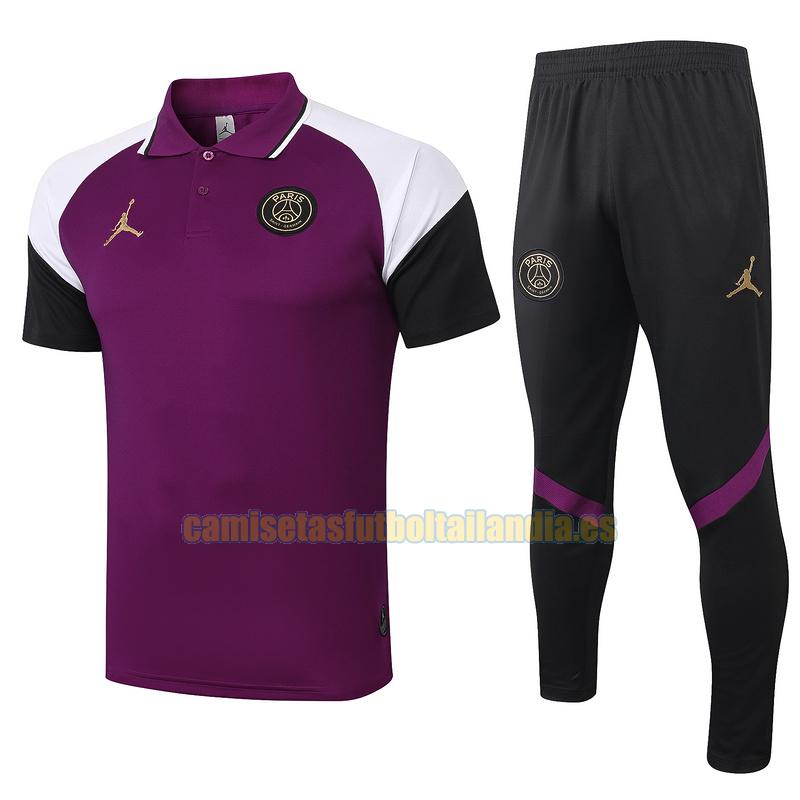 camiseta polo paris saint germain 2020-2021 violeta conjunto