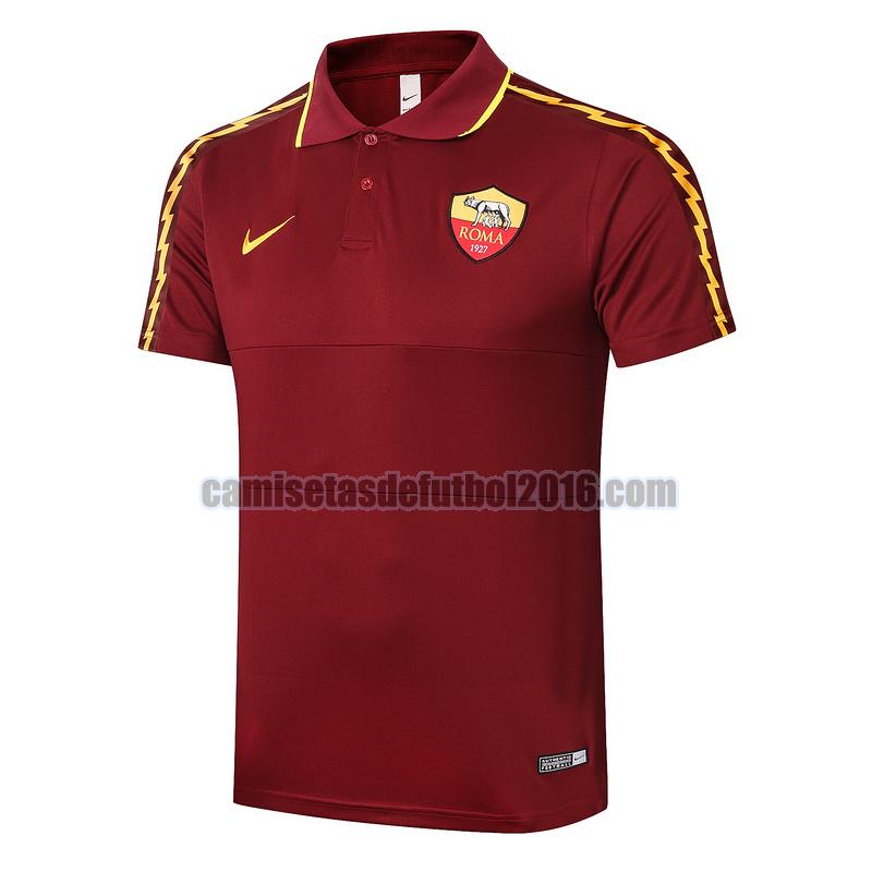 camiseta polo roma 2020-2021 rojo
