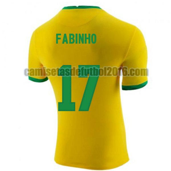 camiseta priemra brasil 2020-2021 fabinho 17