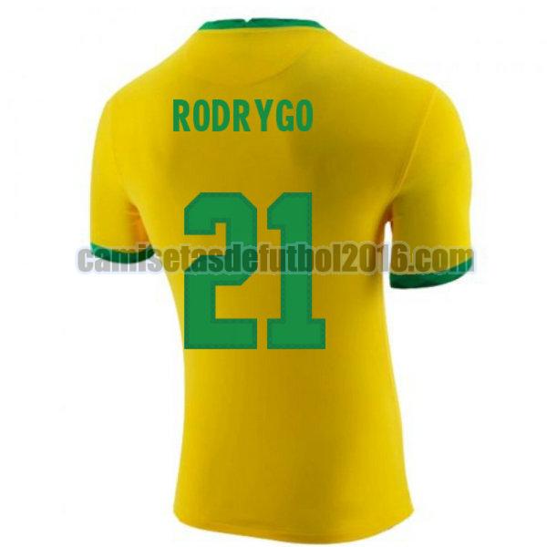 camiseta priemra brasil 2020-2021 rodrygo 21