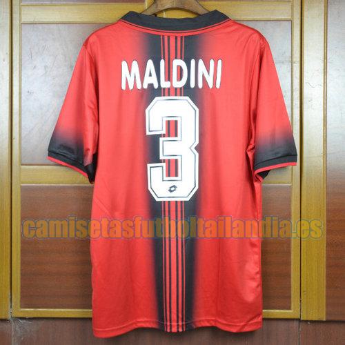 camiseta primera ac milan 1997-1998 rojo maldini 3