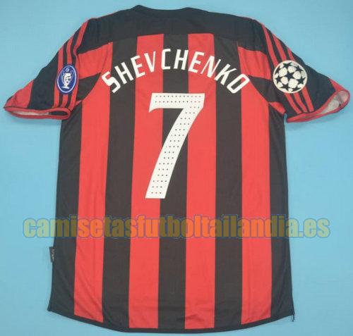 camiseta primera ac milan 2003-2004 rojo shevchenko 7
