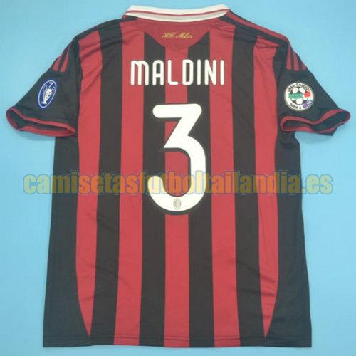 camiseta primera ac milan 2009-2010 rojo maldini 3