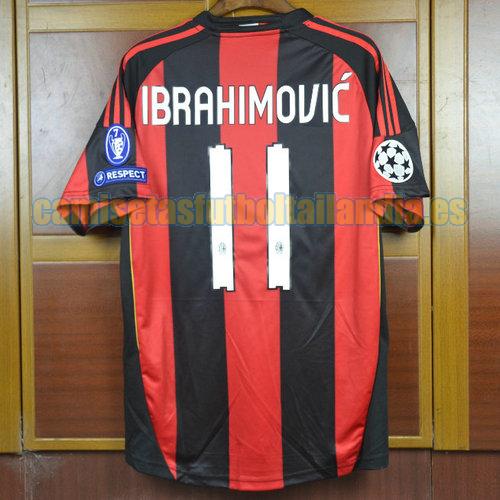 camiseta primera ac milan 2010-2011 rojo ibrahimovic 11