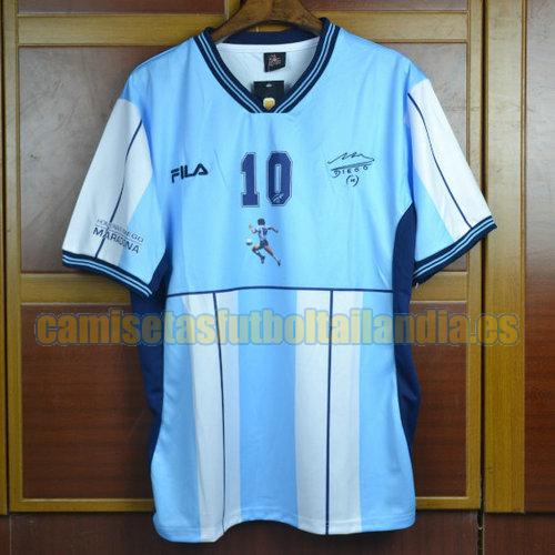 camiseta primera argentina 2001 azul maradona 10