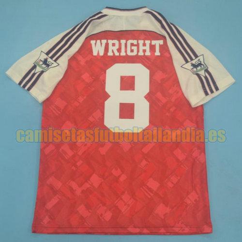 camiseta primera arsenal 1990-1992 rojo wright 8