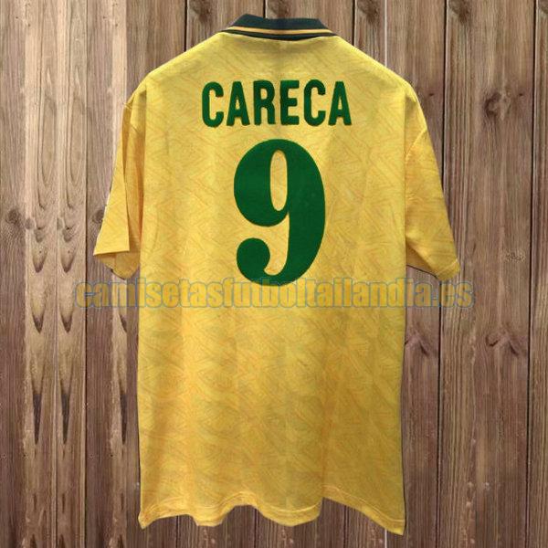camiseta primera brasil 1991-1993 yellow careca 9
