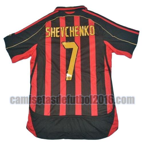camiseta primera equipacion ac milan 2006-2007 shevchenko 7