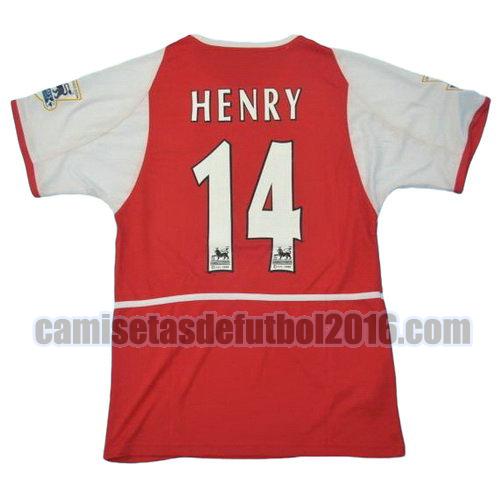 camiseta primera equipacion arsenal 2002-2004 henry 14