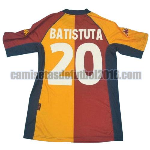 camiseta primera equipacion as roma 2001-2002 batistuta 20