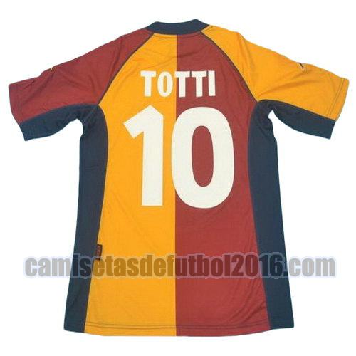 camiseta primera equipacion as roma 2001-2002 totti 10