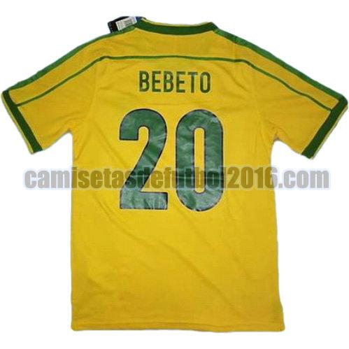 camiseta primera equipacion brasil copa mundial 1998 bebeto 20