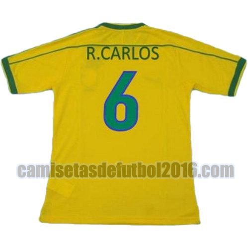 camiseta primera equipacion brasil copa mundial 1998 roberto carlos 6