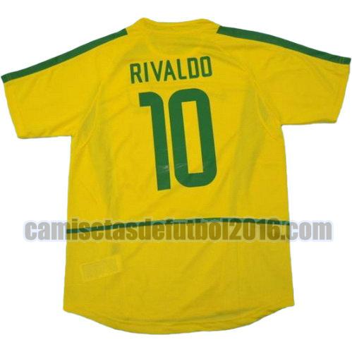 camiseta primera equipacion brasil copa mundial 2002 rivaldo 10