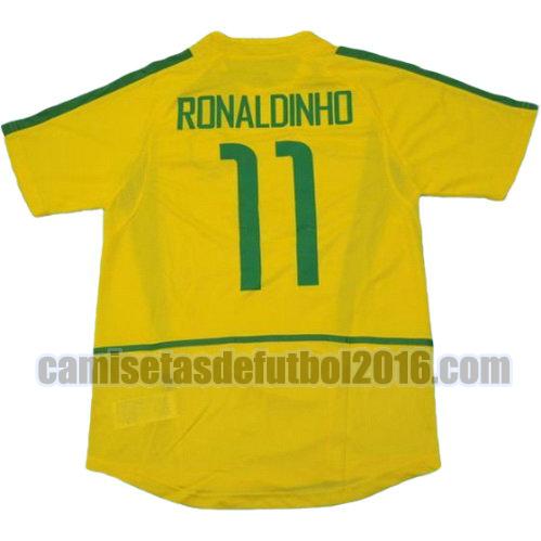 camiseta primera equipacion brasil copa mundial 2002 ronaldinho 11
