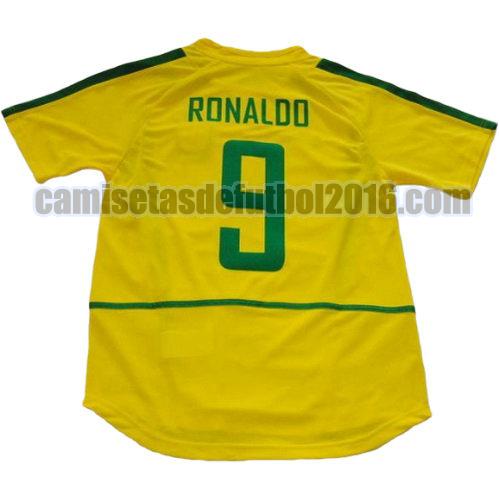 camiseta primera equipacion brasil copa mundial 2002 ronaldo 9