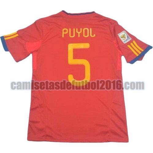 camiseta primera equipacion españa copa mundial 2010 puyol 5