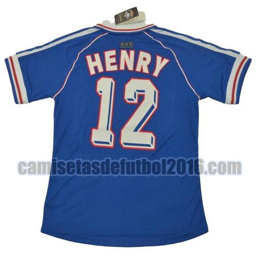 camiseta primera equipacion francia copa mundial 1998 henry 12