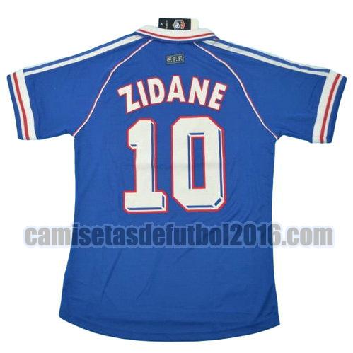 camiseta primera equipacion francia copa mundial 1998 zidane 10