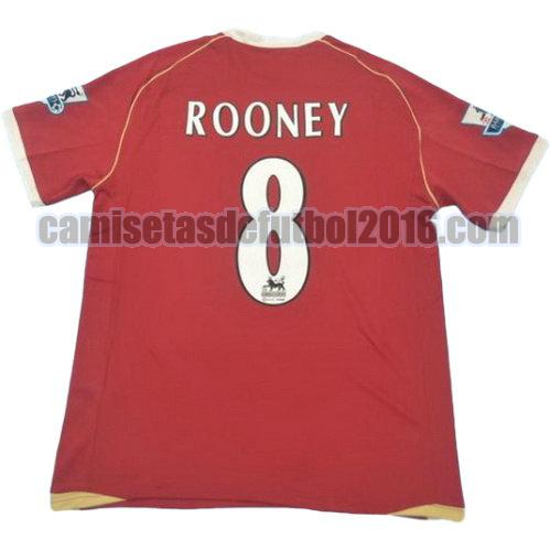 camiseta primera equipacion manchester united 2005-2006 rooney 8
