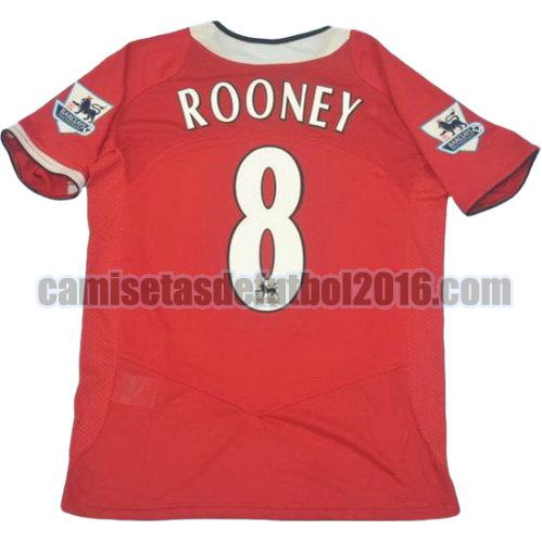 camiseta primera equipacion manchester united 2006-2007 rooney 8