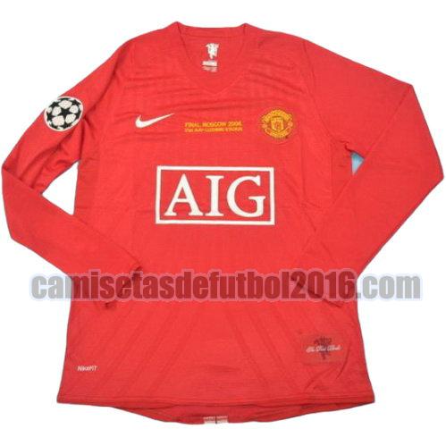 camiseta primera equipacion manchester united lega 2007-2008 ml