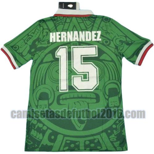 camiseta primera equipacion méxico copa mundial 1998 hernandez 15